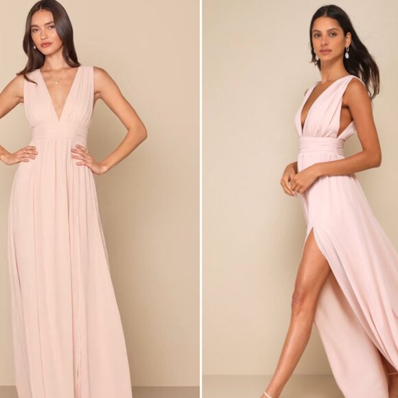 Lulus Heavenly Hues Blush Maxi Dress - Picture 2 of 3